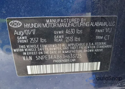 2018 Hyundai Sonata Sport 2.0T z USA, uszkodzony, nr VIN 5NPE34AB6JH633725